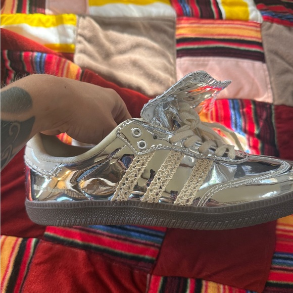 Adidas Samba Wales Bonner Silver Shiny Sneakers Eu41 W10 - Picture 1 of 9